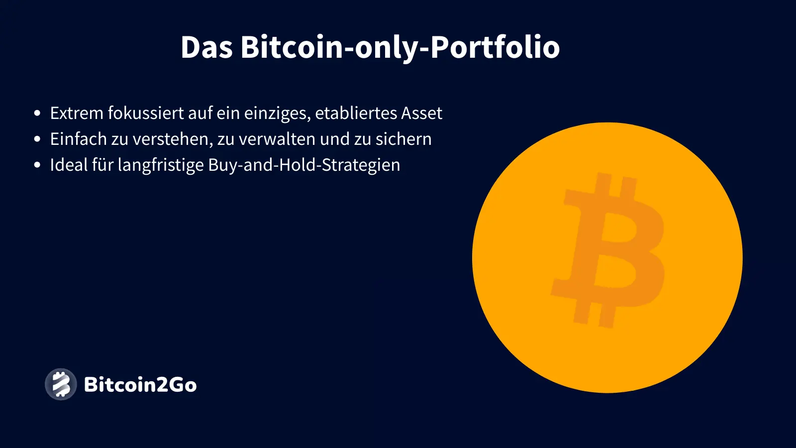Bitcoin-only-Portfolio für langfristige, minimalistische Anlagestrategie