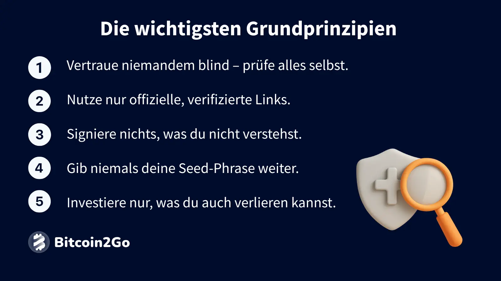 Grundprinzipien zum Schutz vor Krypto-Betrug
