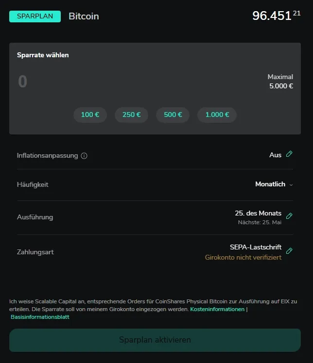 Krypto Sparplan bei Scalable Capital im Test