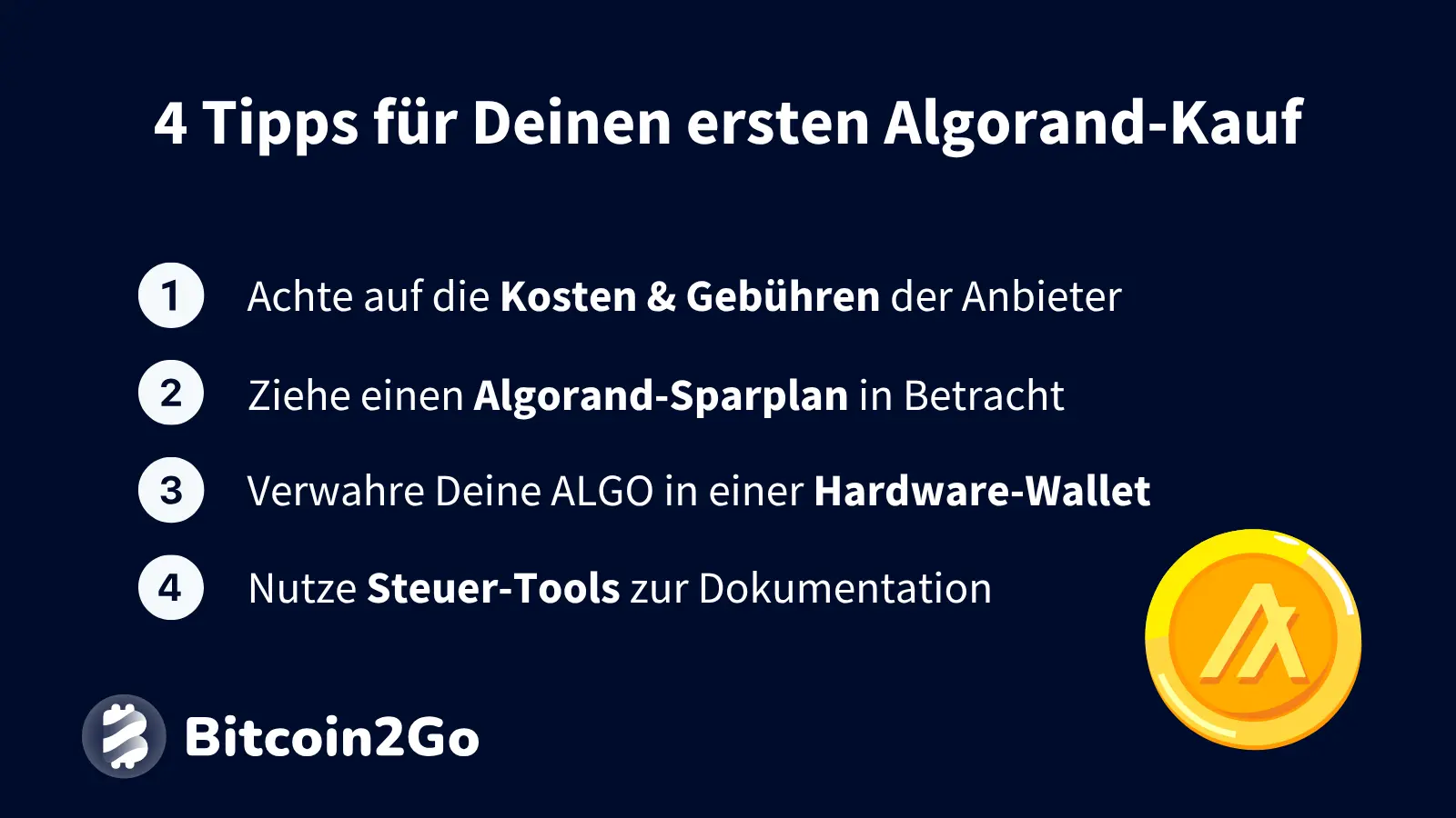 Steuern, Sparpläne, hilfreiche Tools: Diese Tipps erleichtern dein Algorand Investment