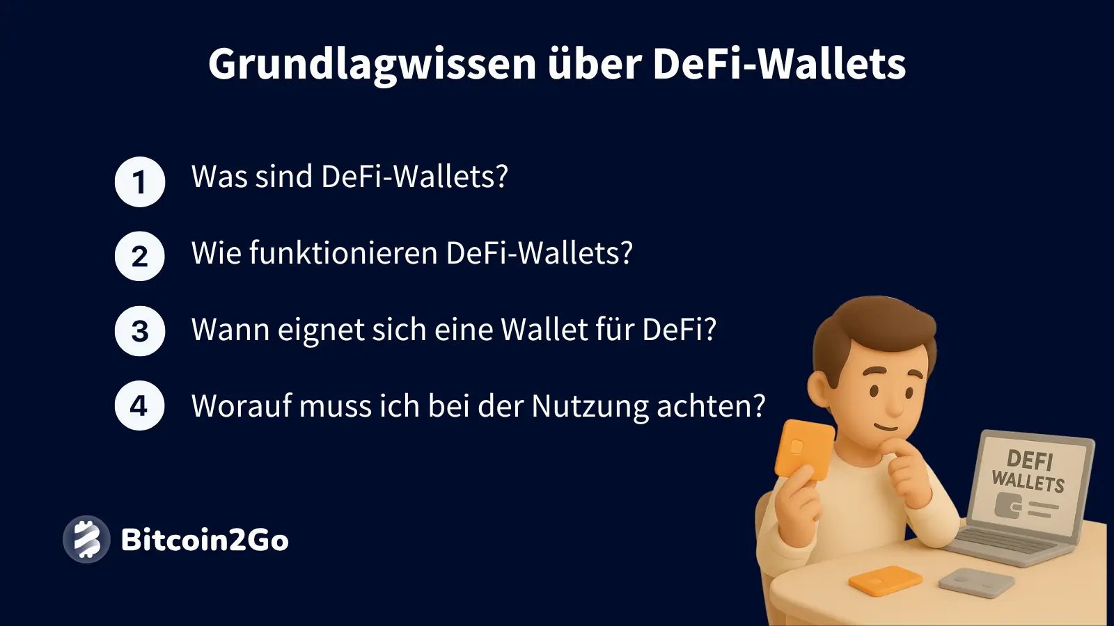 Vier grundlegende Fragen rund um DeFi-Wallets einfach erklärt.
