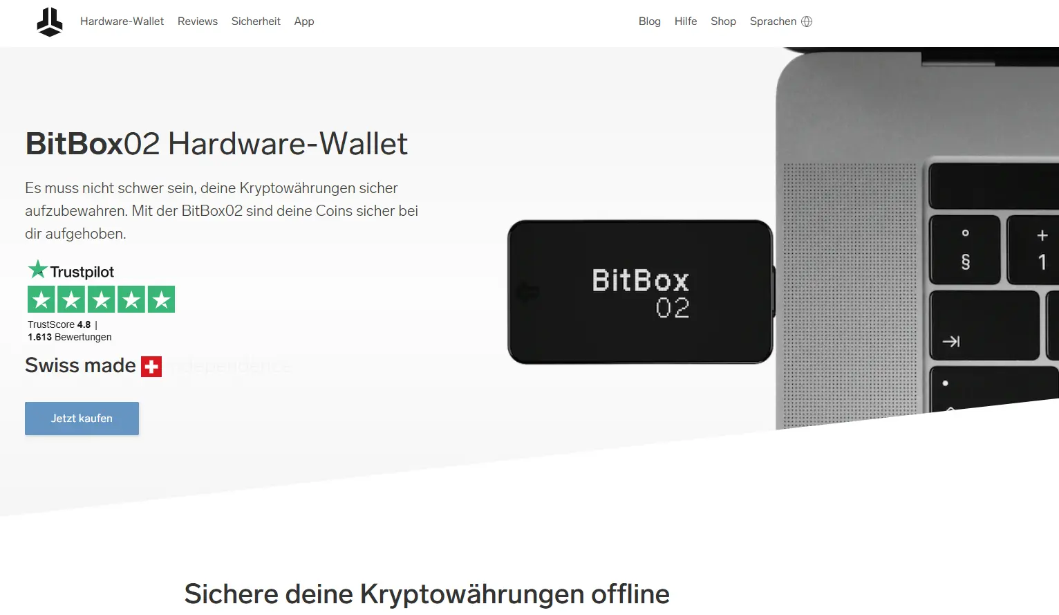 Shift Crypto Startseite