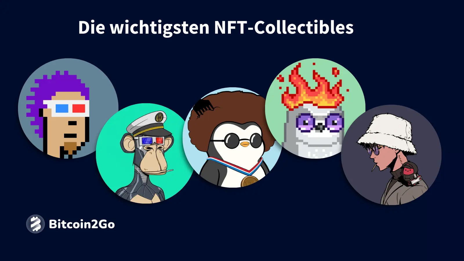 Verschiedene bekannte NFT-Avatare nebeneinander dargestellt