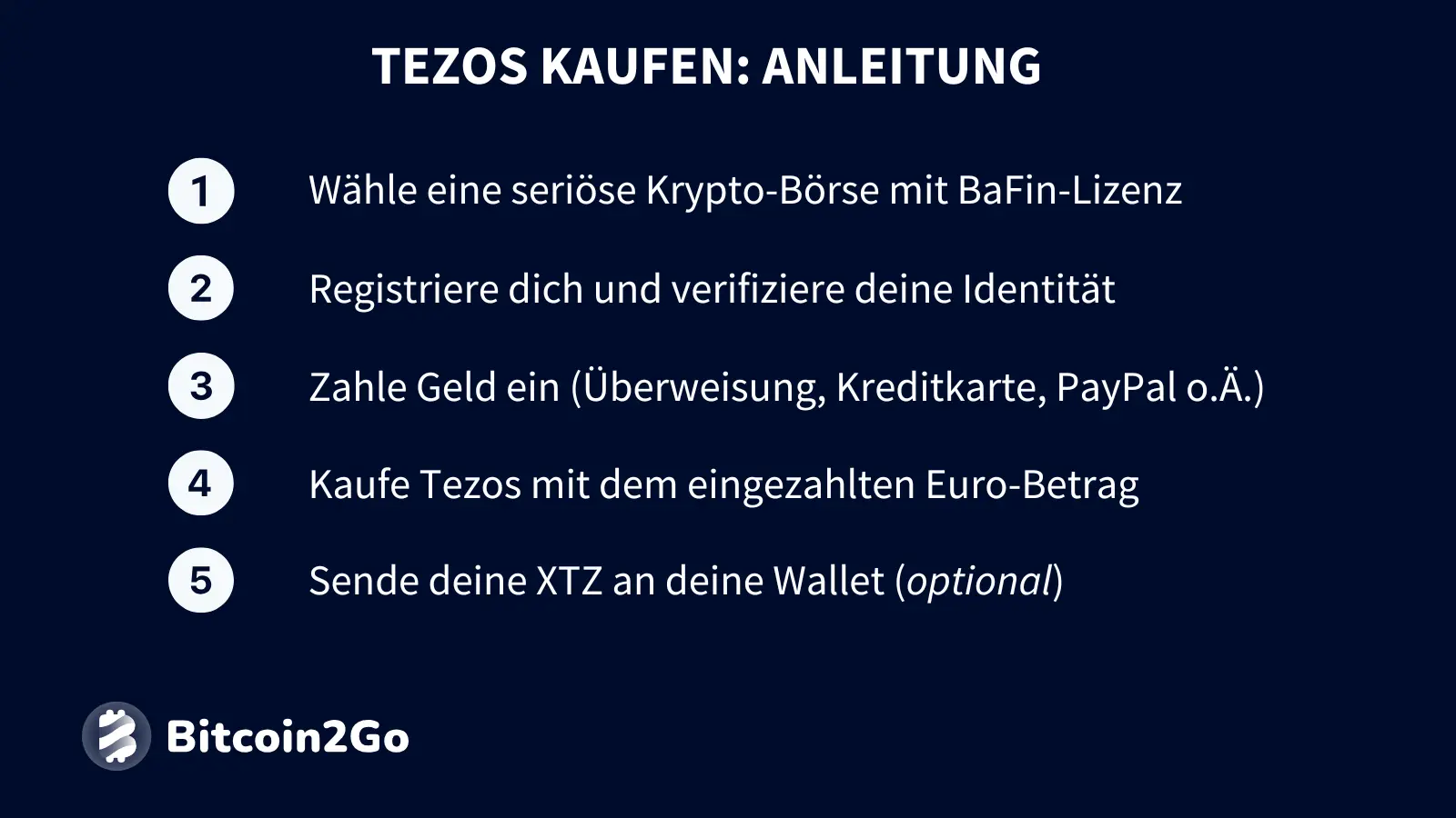 Wie kaufe ich XTZ? - Anleitung