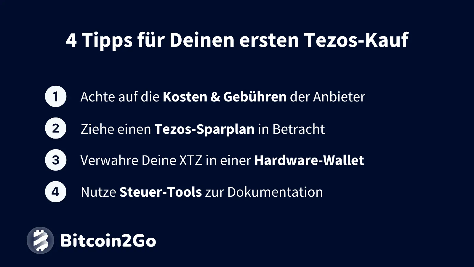 Tipps & Tricks bei deinem XTZ-Investment