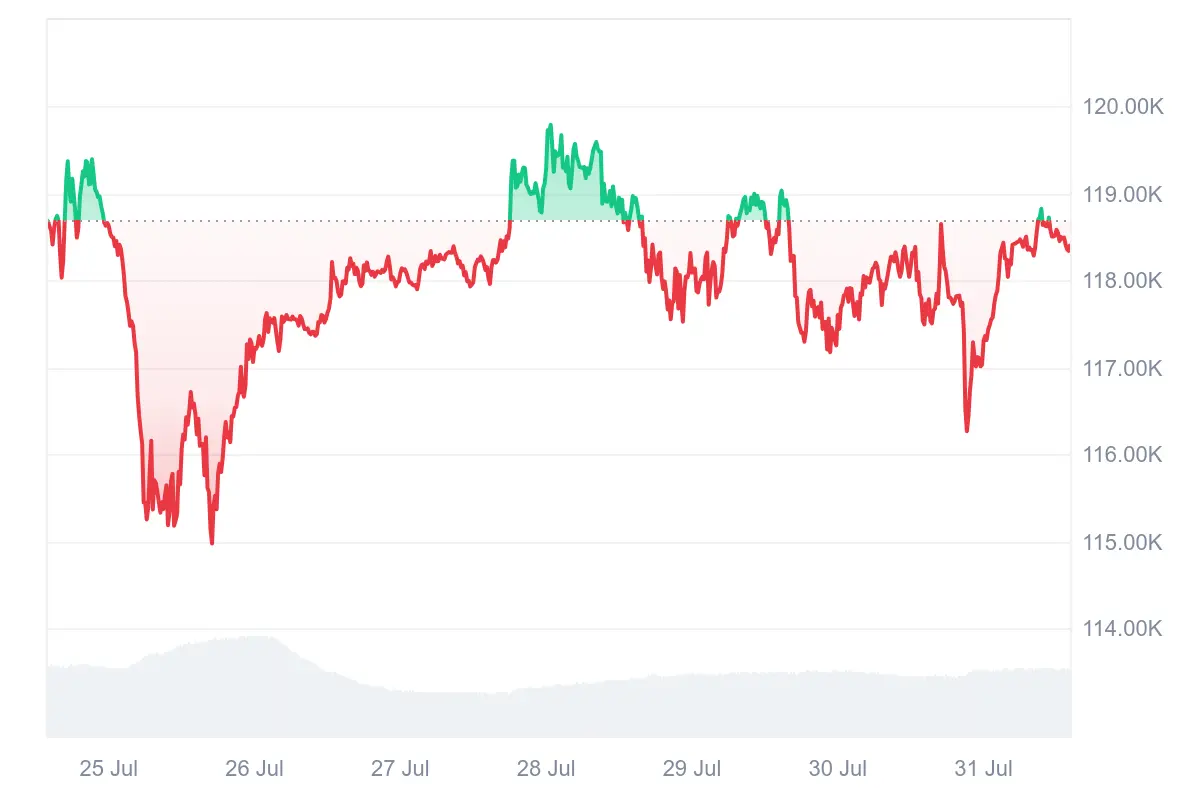Bitcoin fiel kurzzeitig auf 116.000 US-Dollar, erholte sich jedoch rasch