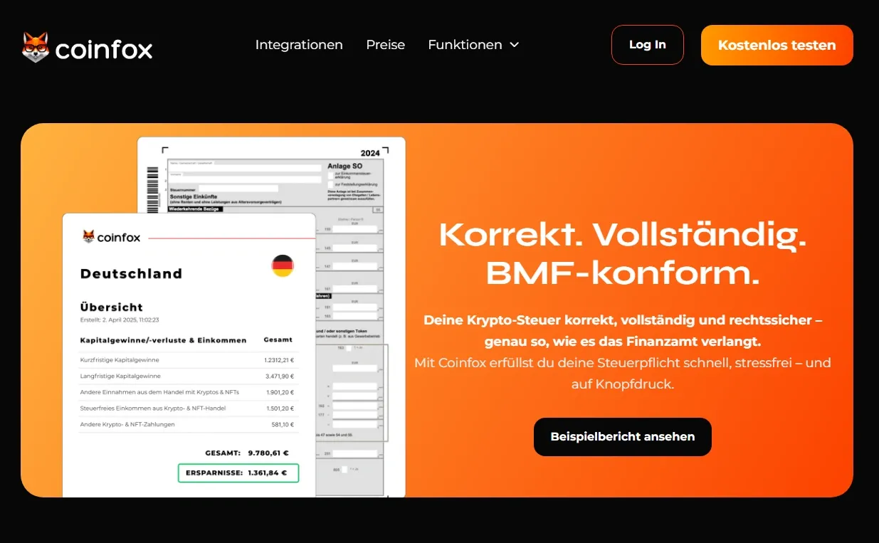 Nutzerfreundlichkeit von Coinfox im Test