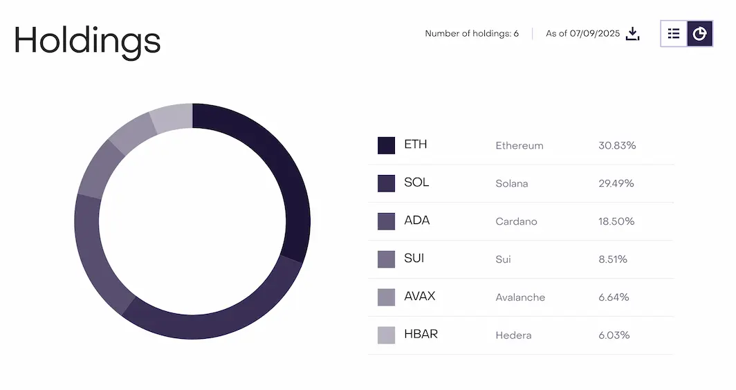Grayscale Smart Contract Fund Allokation 9. Juli 2025