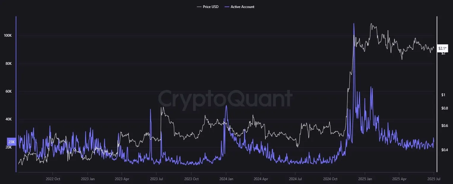 Aktive Adressen Ripple-Blockchain