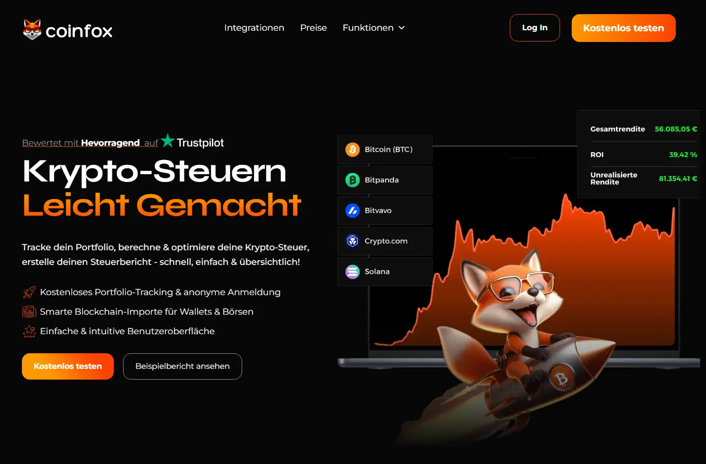 Coinfox als CoinTracking Alternative im Test