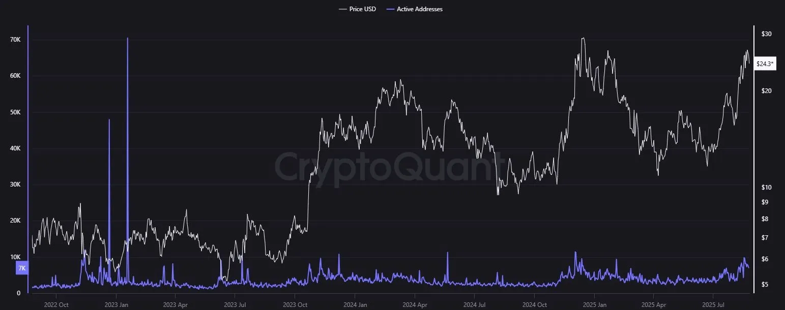Aktive Adressen in der Chainlink Blockchain