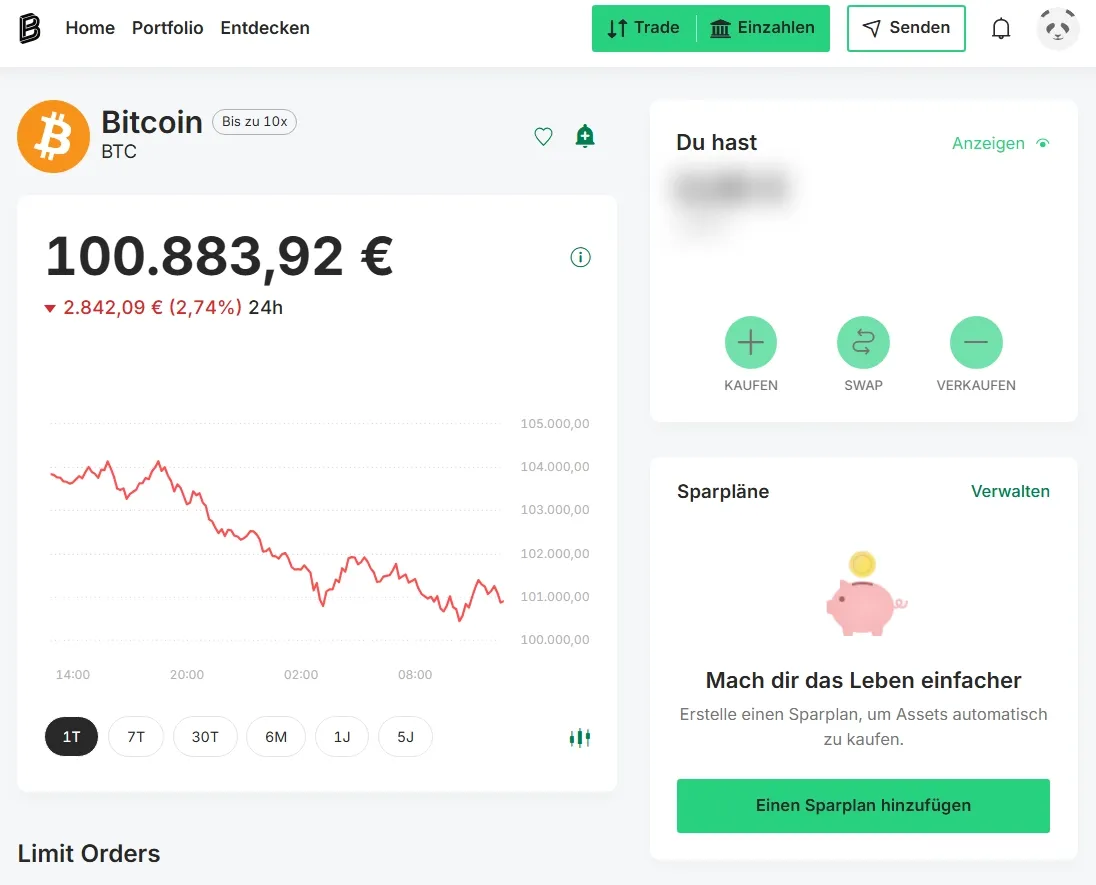 Bitcoin mit Hebel handeln auf Bitpanda - Anleitung