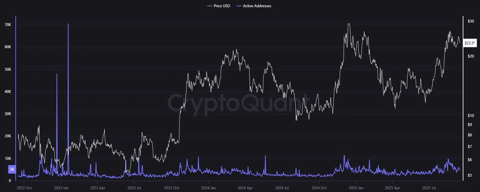 Aktive Adressen in der Chainlink Blockchain