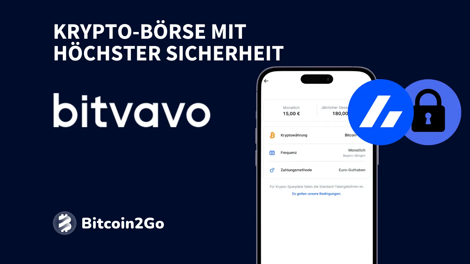 Bitvavo ist die sicherste Krypto-Börse im Bitcoin2Go Vergleich der besten Krypto-Börsen