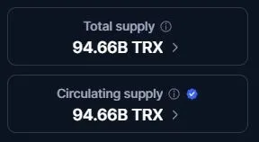 Verfuegbare Menge an TRX