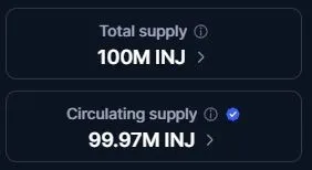 Gesamtmenge der im Umlauf befindlichen INJ, Quelle: coinmarketcap.com