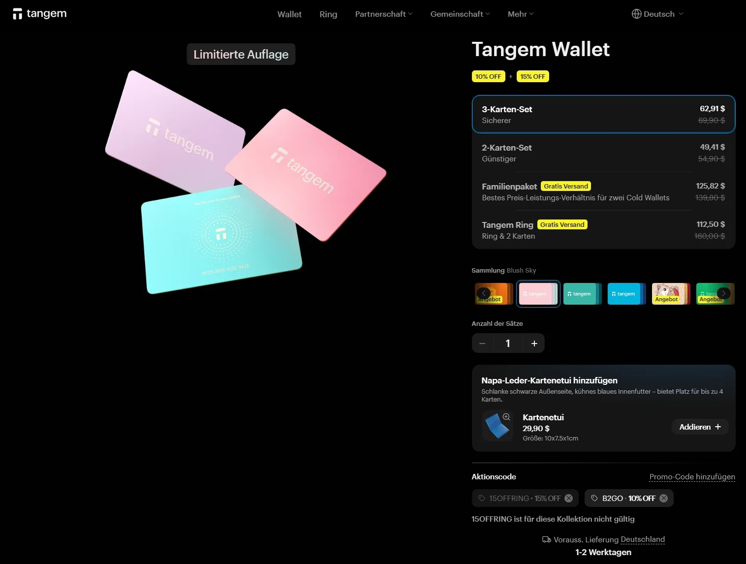 Tangem Wallet kaufen - Welches Set passt zu mir?
