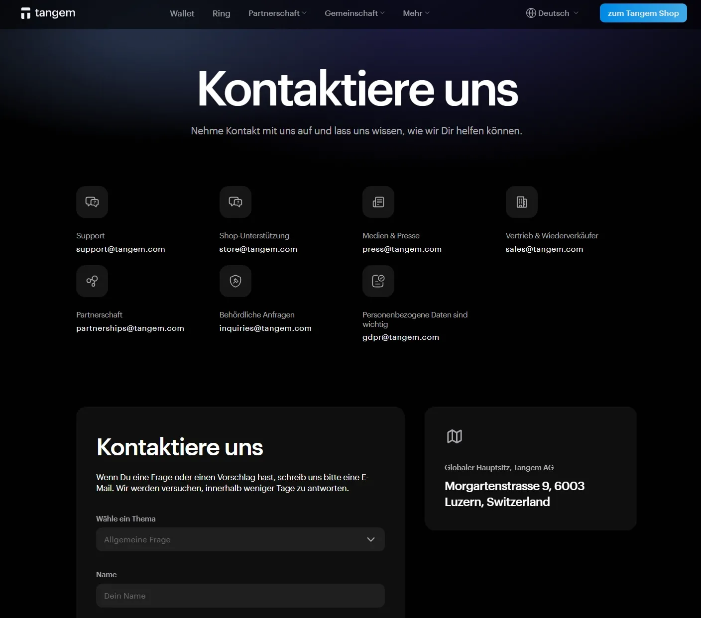 Support von Tangem im Test - Erfahrungsbericht