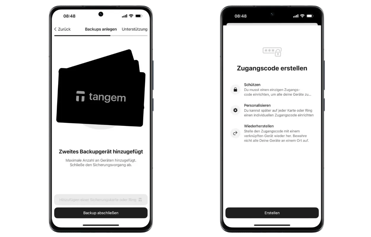 Tangem Wallet Backup hinzufügen: Anleitung