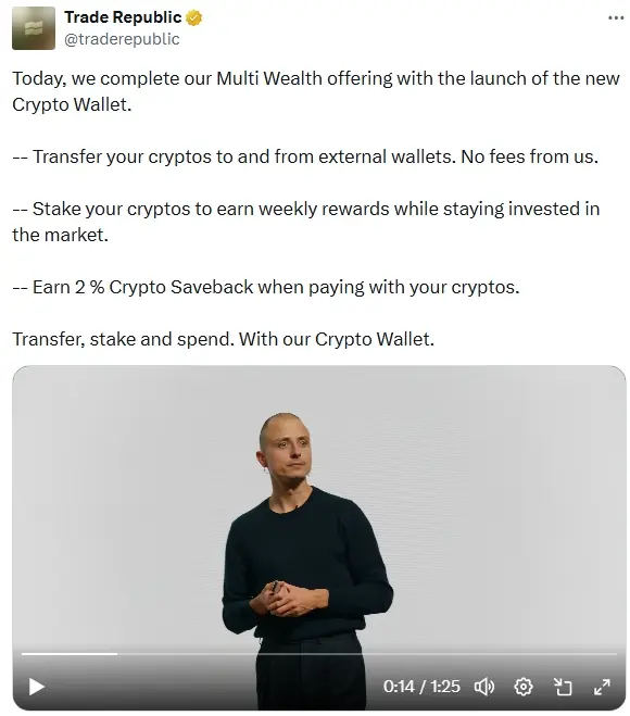 Original X-Post von Trade Republic