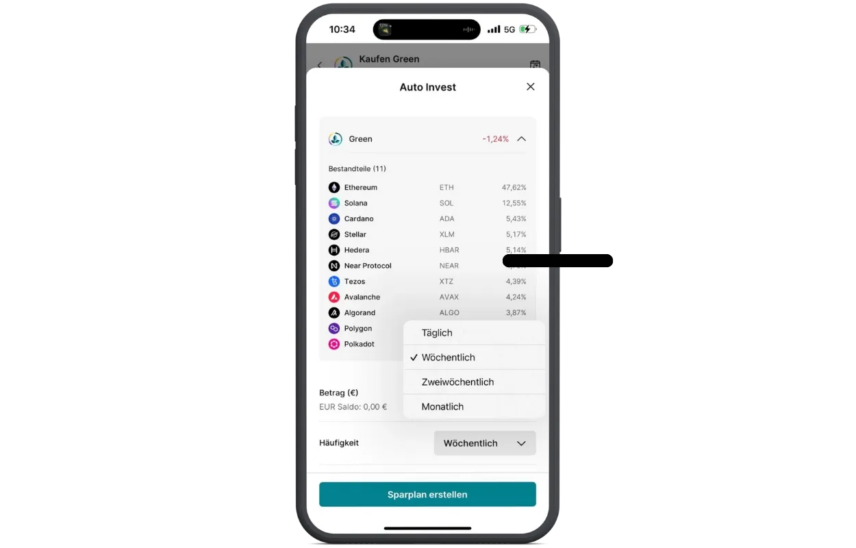 Krypto Sparplan von Finst im ausführlichen Test