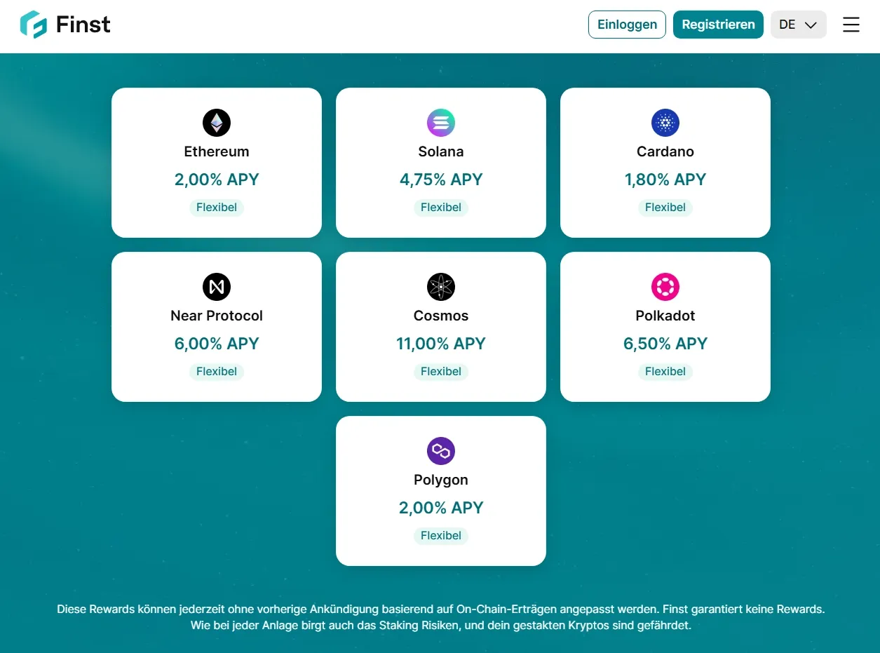 Staking bei Finst einfach erklärt
