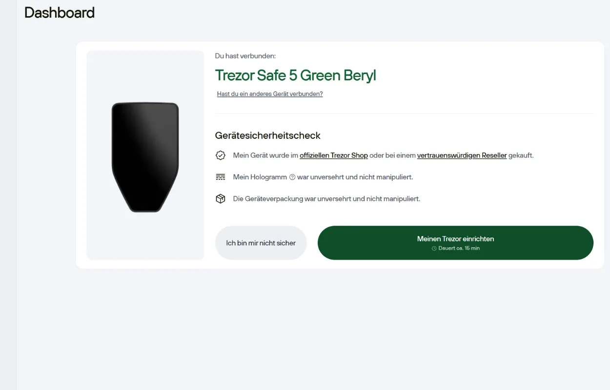 Trezor Safe 5 Schritt-für-Schritt Anleitung
