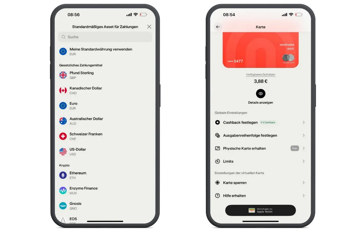 Einzahlungen in der Krak Card App