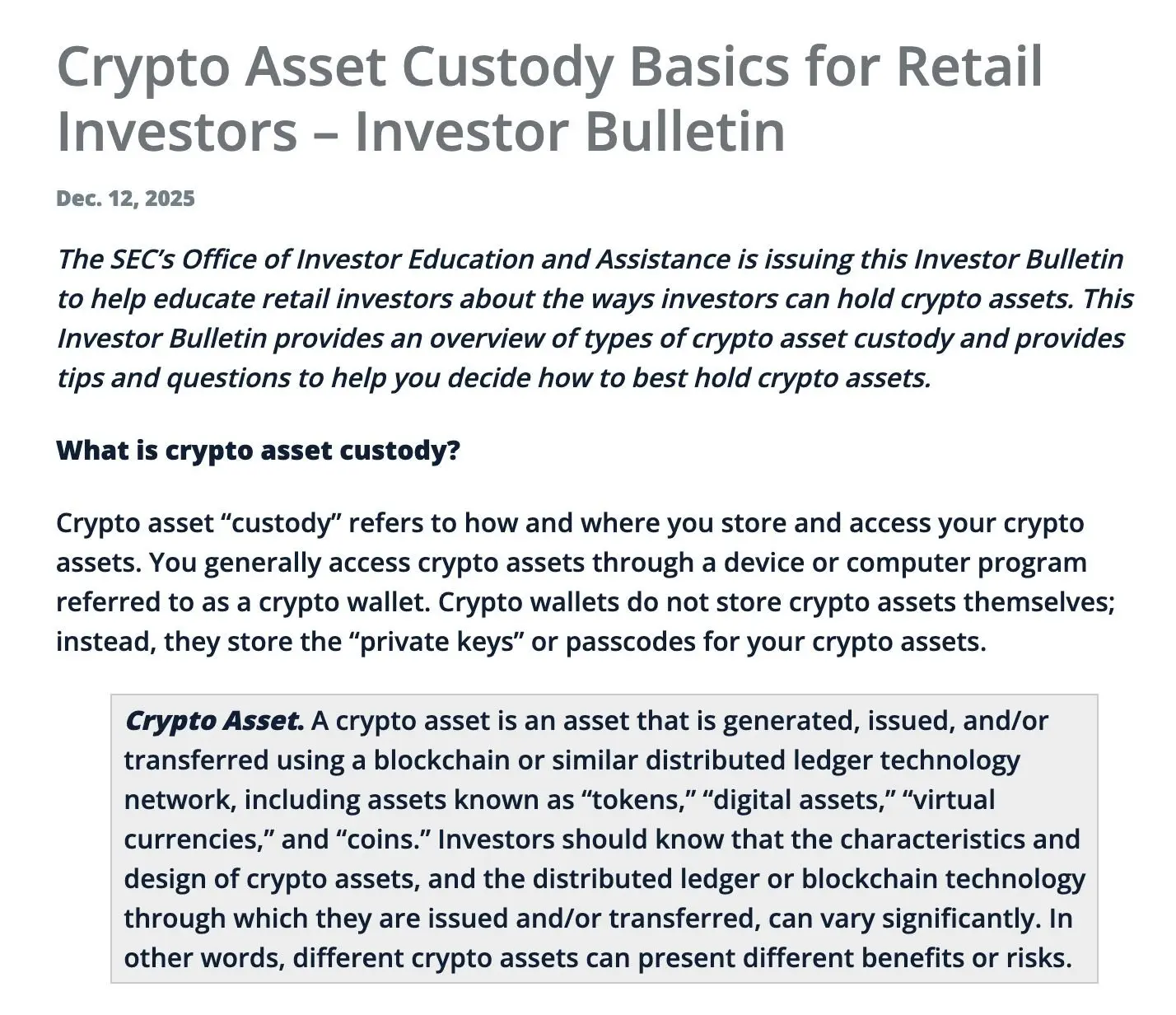 Der neue SEC-Guide soll vor allem Privatanleger umfassend aufklären