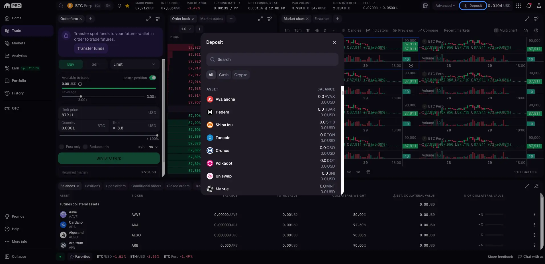 Schritt 2: Guthaben auf das Handelskonto einzahlen