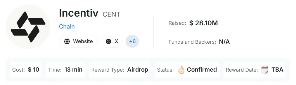 Incentiv Airdrop - Übersicht
