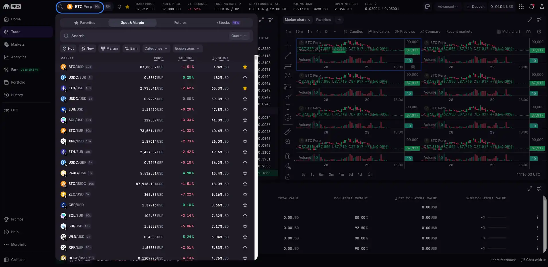Schritt 3: Krypto-Trading-Paar auwählen