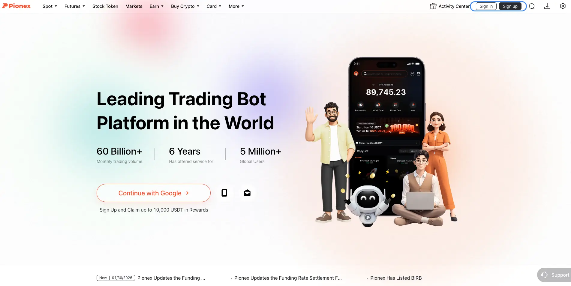 Schritt 1: Erstelle dein Konto bei Pionex