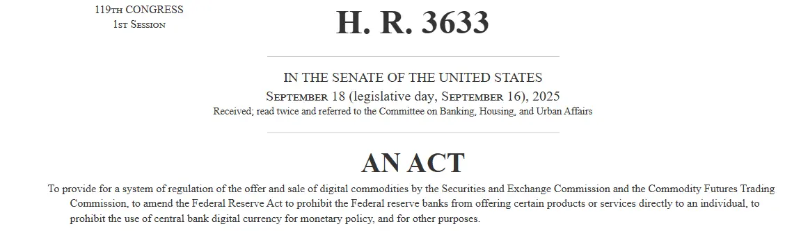 Der Clarity Act soll unter anderem den rechtlichen Rahmen für digitale Vermögenswerte vorgeben