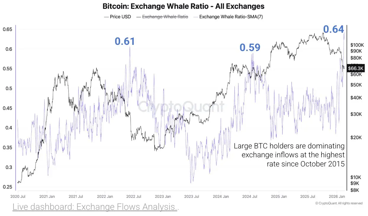 Exchange Whale Ratio. Quelle. CryptoQuant