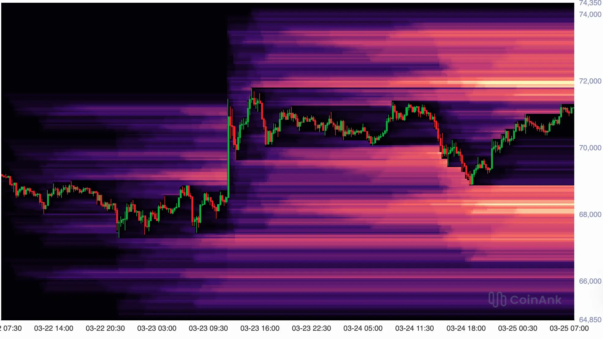 Bitcoin-Kurs: Liquidation-Heatmap. Quelle: CoinAnk