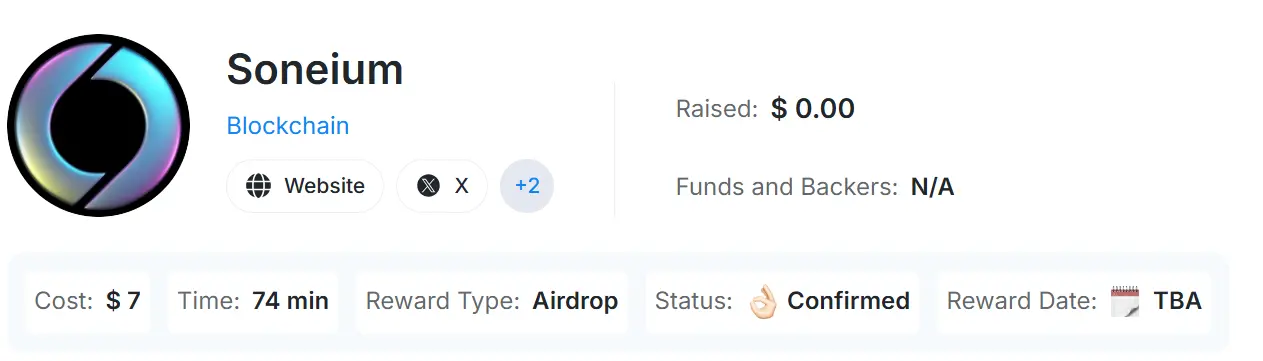 Soneium Airdrop - Übersicht