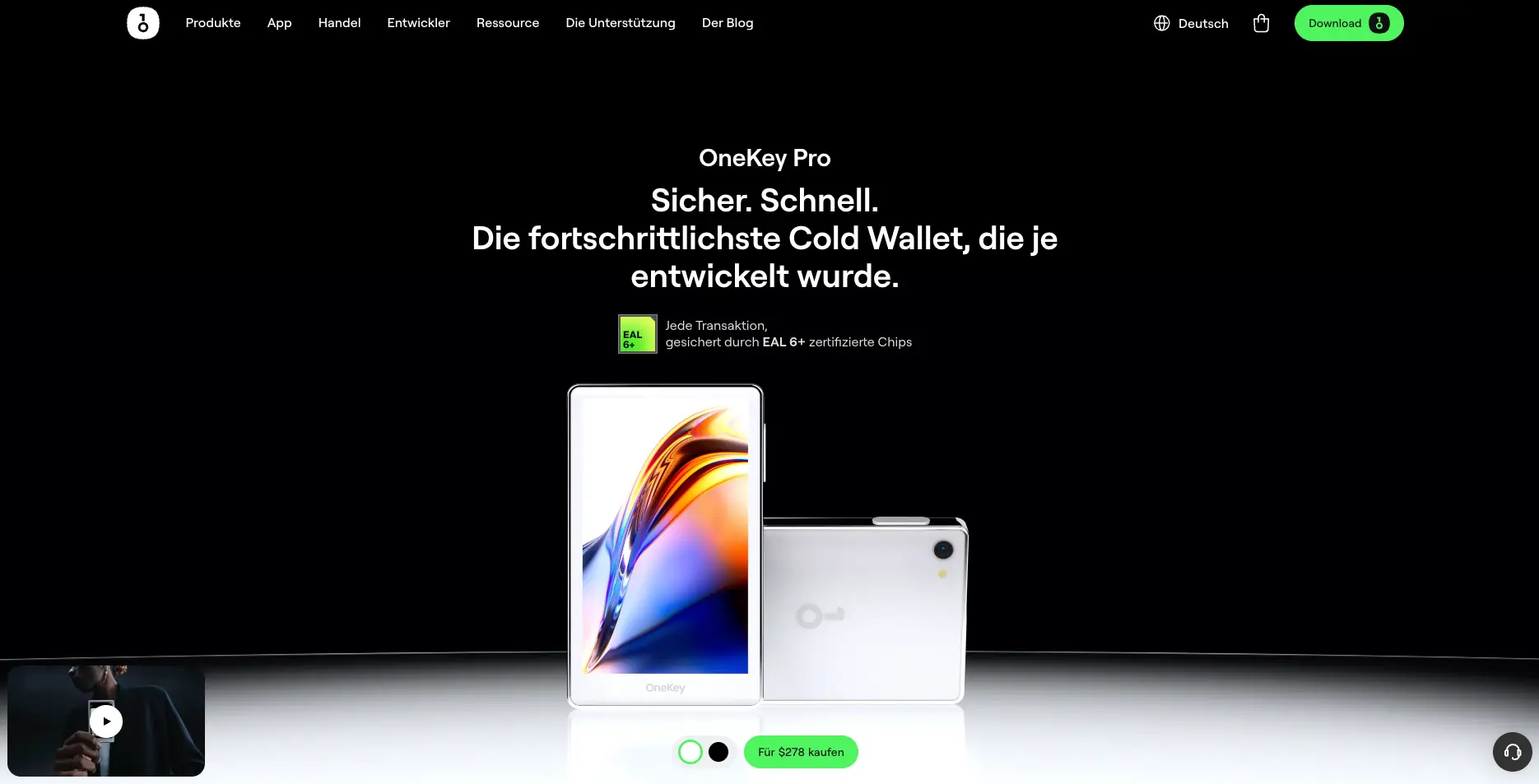 Produktseite OneKey Pro