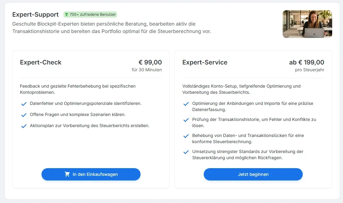 Blockpit Experten-Support im Test