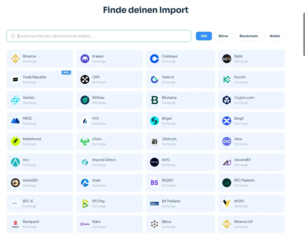 CoinTracking Anleitung – Börsen & Wallets verbinden