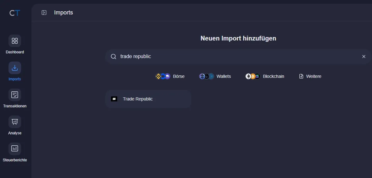 Anleitung: Trade Republic mit CoinTracking verbinden