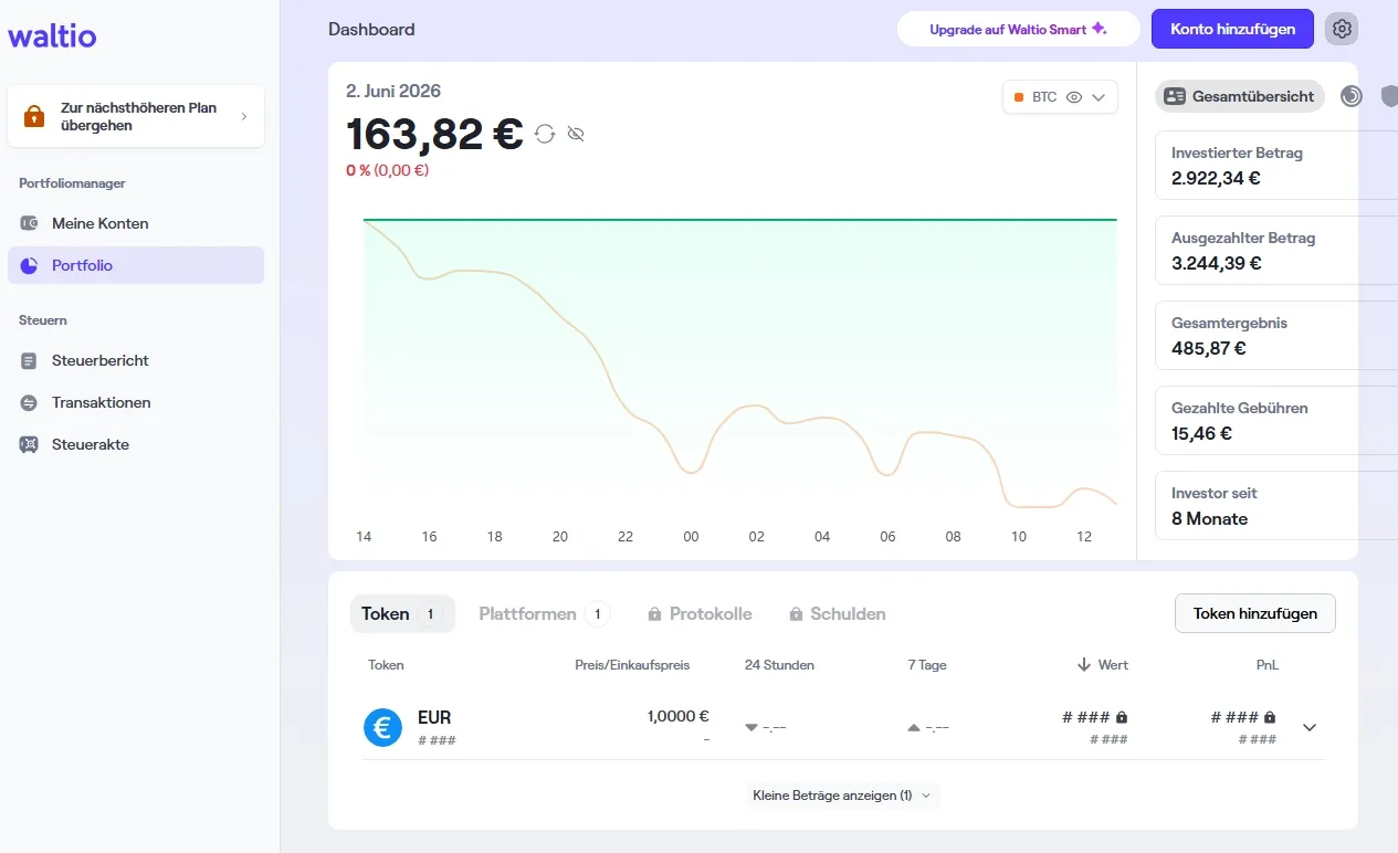 Portfolio-Tracking bei Waltio im Test
