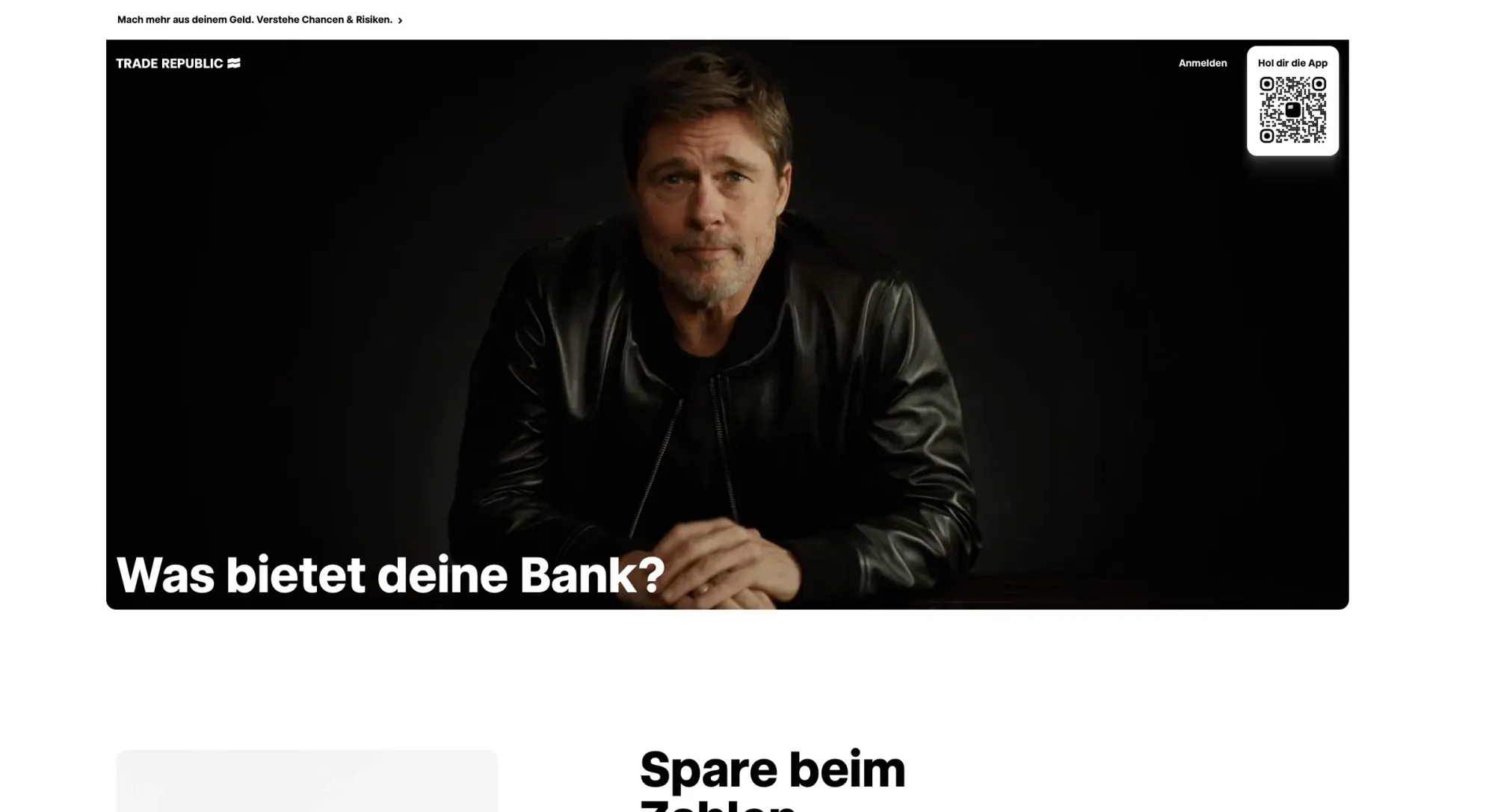 Die Startseite von Trade Republic.