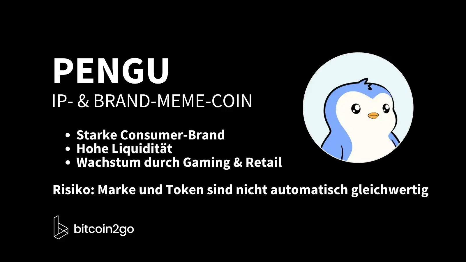 Pudgy Penguins entwickelt sich zunehmend von einem NFT-Projekt zu einer Consumer- und Entertainment-Marke. Für PENGU sind vor allem die Expansion in Retail und Gaming sowie die hohe Liquidität relevant.