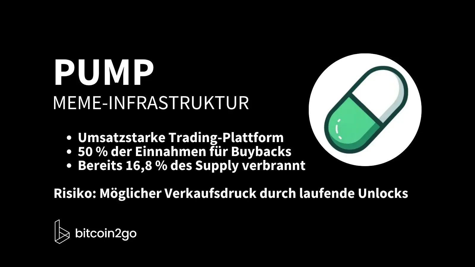 Pump.fun verdient am Handel und Launch neuer Tokens. Für PUMP sind vor allem die hohe Plattformaktivität sowie die programmatischen Buybacks und Token-Burns relevant.