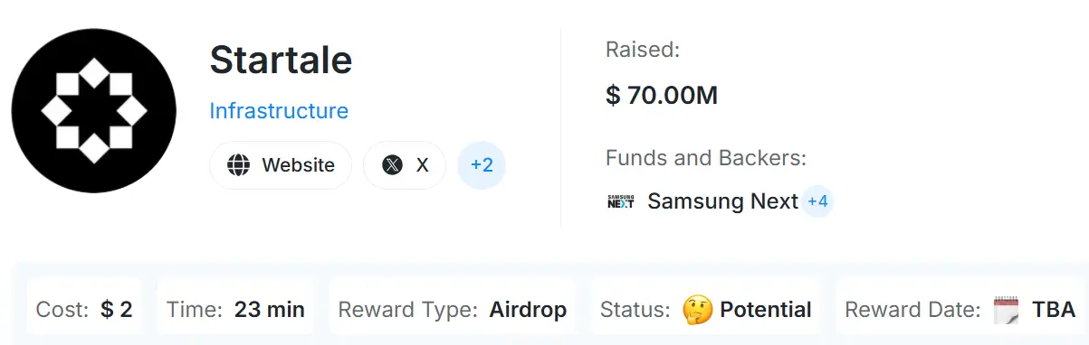 Startale Airdrop - Übersicht